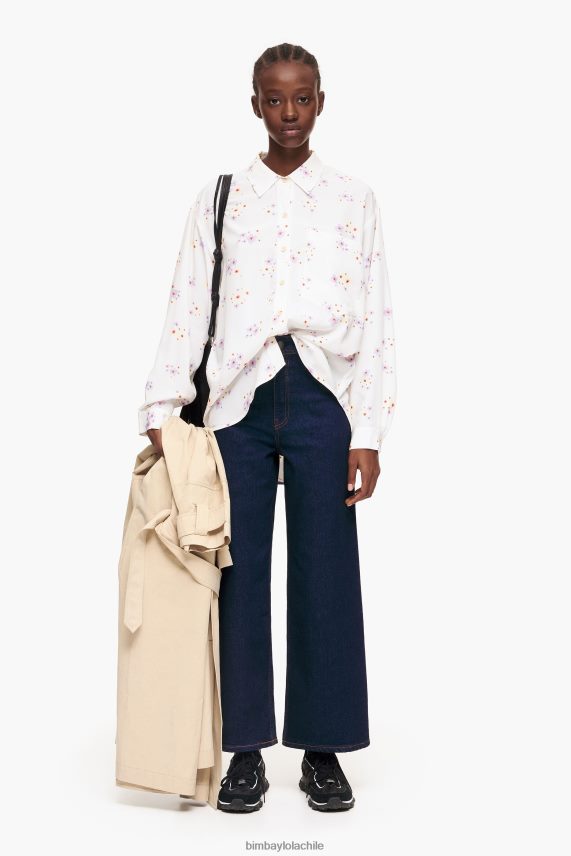 Bimba Y Lola camisa con estampado de flores acrílicas PT6884337 ropa blanco