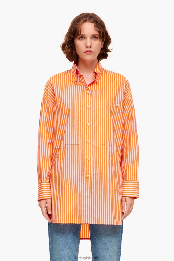 Bimba Y Lola camisa oversize a rayas PT6884334 ropa naranja