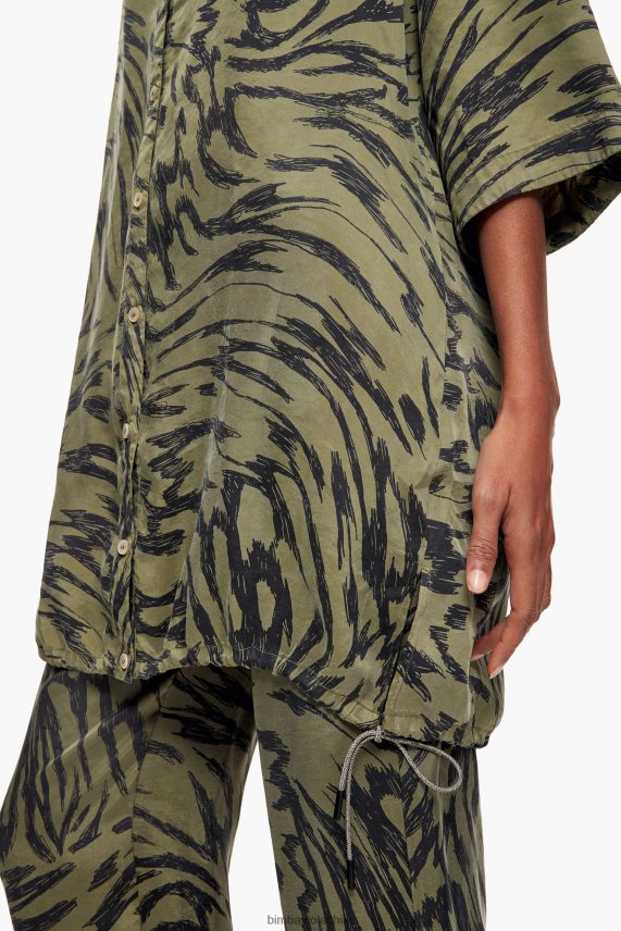 Bimba Y Lola camisa oversize con estampado de alas de mariposa PT6884323 ropa caqui