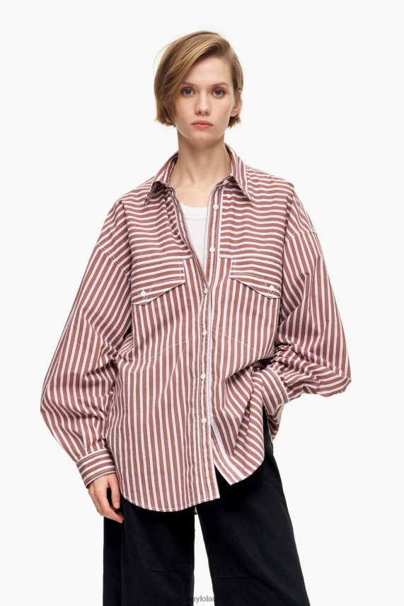 Bimba Y Lola camisa oversize de popelina PT6884335 ropa marrón