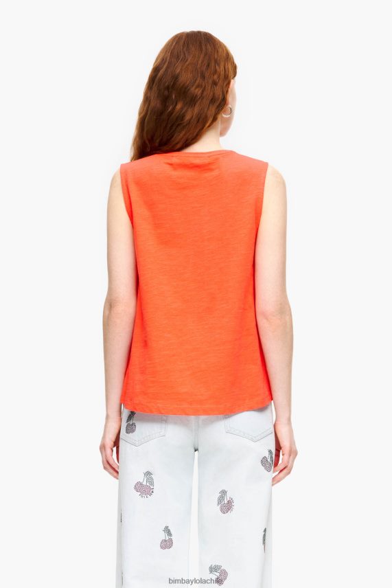 Bimba Y Lola Camiseta de algodón PT6884295 ropa coral
