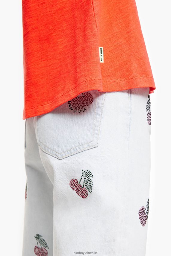 Bimba Y Lola Camiseta de algodón PT6884295 ropa coral