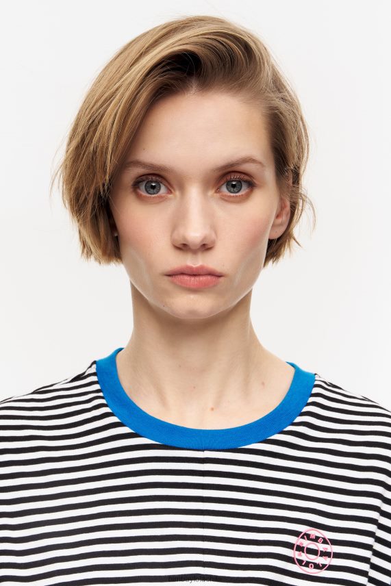 Bimba Y Lola camiseta boxy con nudo PT6884320 ropa en blanco y negro