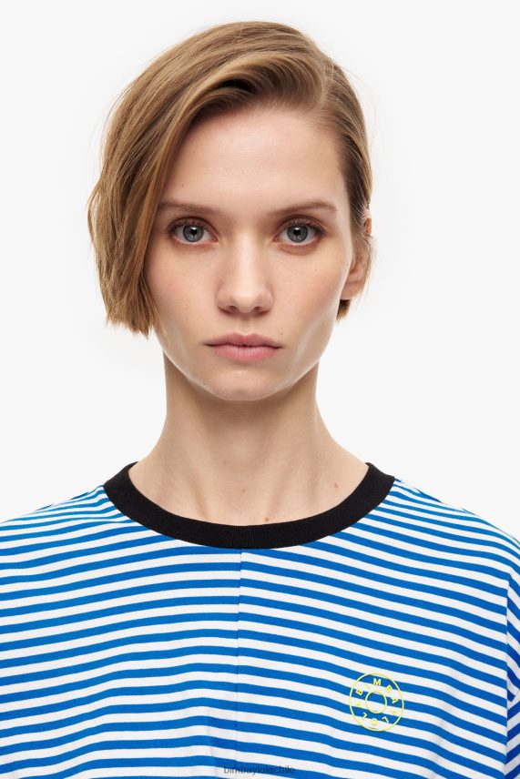 Bimba Y Lola camiseta boxy con nudo PT6884322 ropa azul y blanco