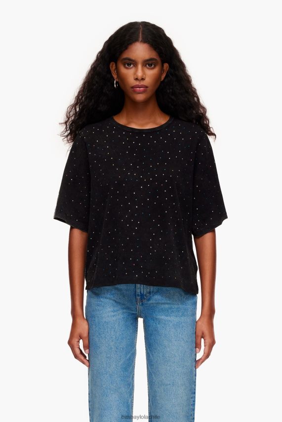 Bimba Y Lola camiseta boxy piedras multicolor PT6884296 ropa negro