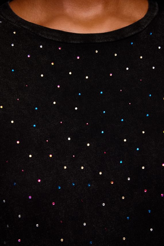 Bimba Y Lola camiseta boxy piedras multicolor PT6884296 ropa negro