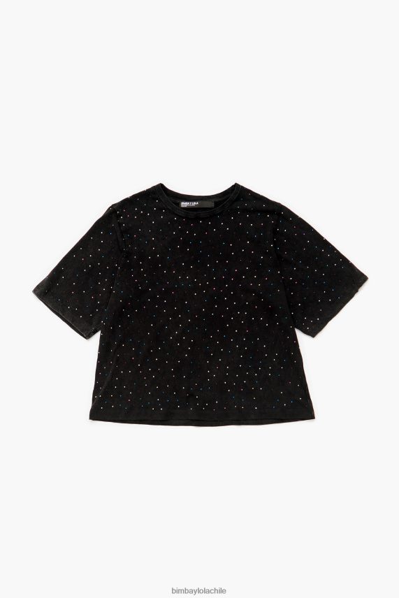 Bimba Y Lola camiseta boxy piedras multicolor PT6884296 ropa negro