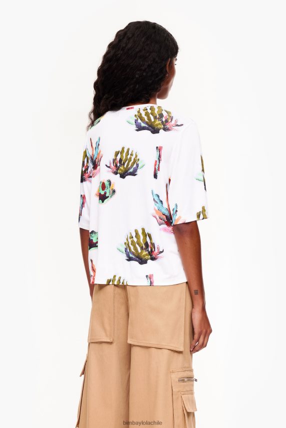 Bimba Y Lola camiseta con estampado coral PT6884265 ropa Marfil