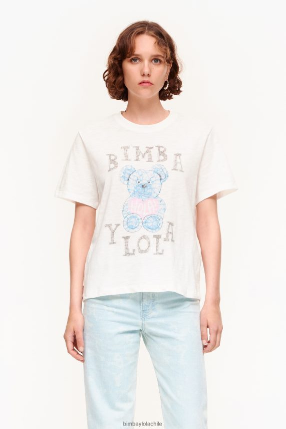 Bimba Y Lola camiseta con oso del logo PT6884270 ropa Marfil