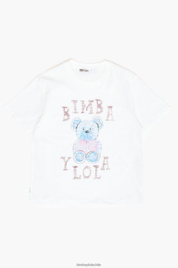 Bimba Y Lola camiseta con oso del logo PT6884270 ropa Marfil
