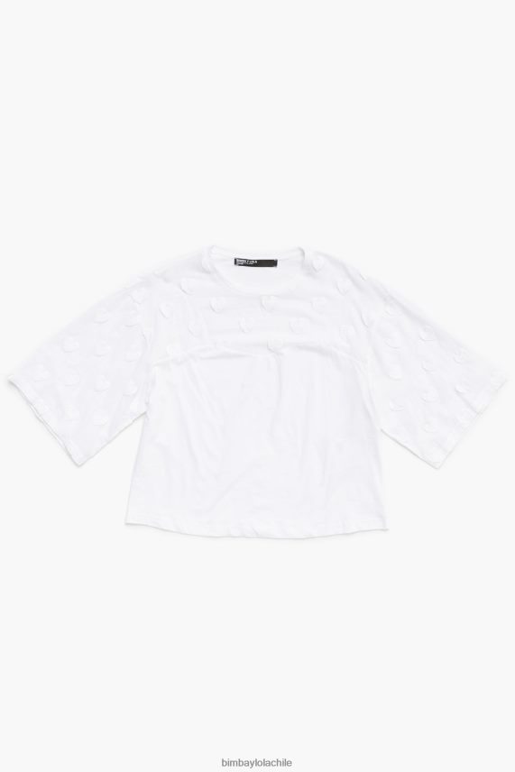 Bimba Y Lola camiseta de algodón con corazones PT6884283 ropa blanco