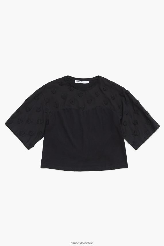 Bimba Y Lola camiseta de algodón con corazones PT6884284 ropa negro