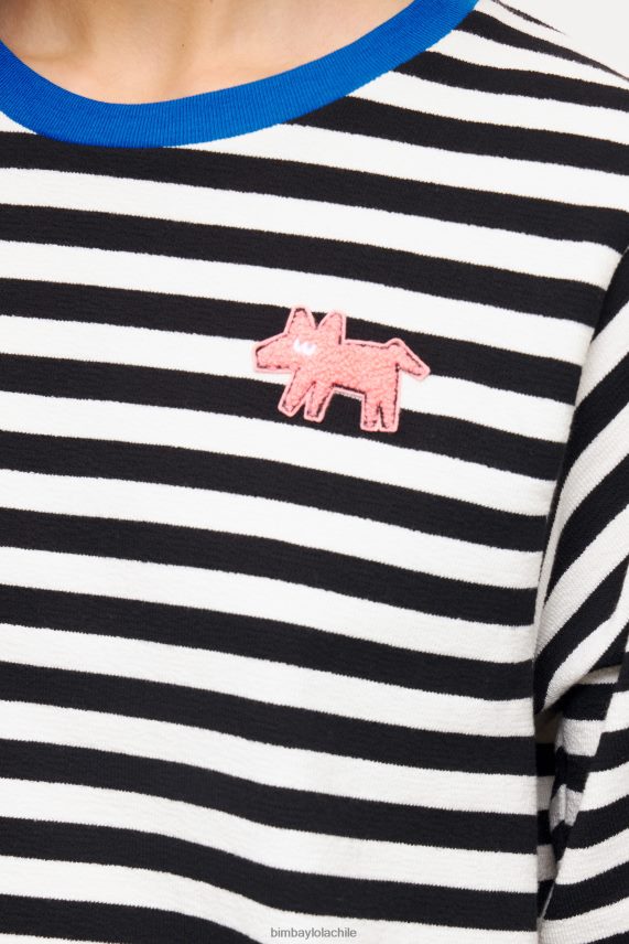 Bimba Y Lola camiseta de perro a rayas PT6884252 ropa negro