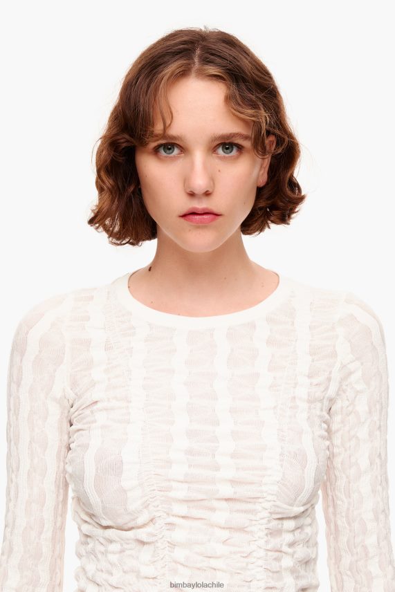 Bimba Y Lola camiseta entallada con textura PT6884312 ropa Marfil