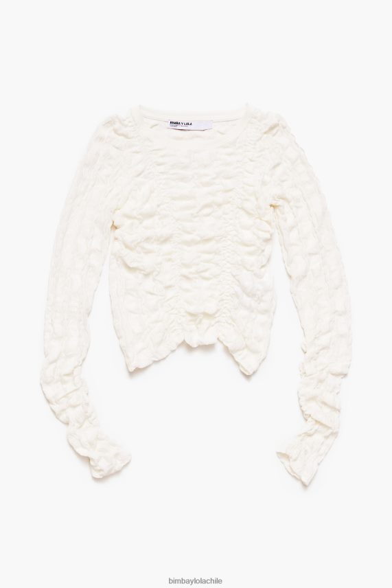 Bimba Y Lola camiseta entallada con textura PT6884312 ropa Marfil