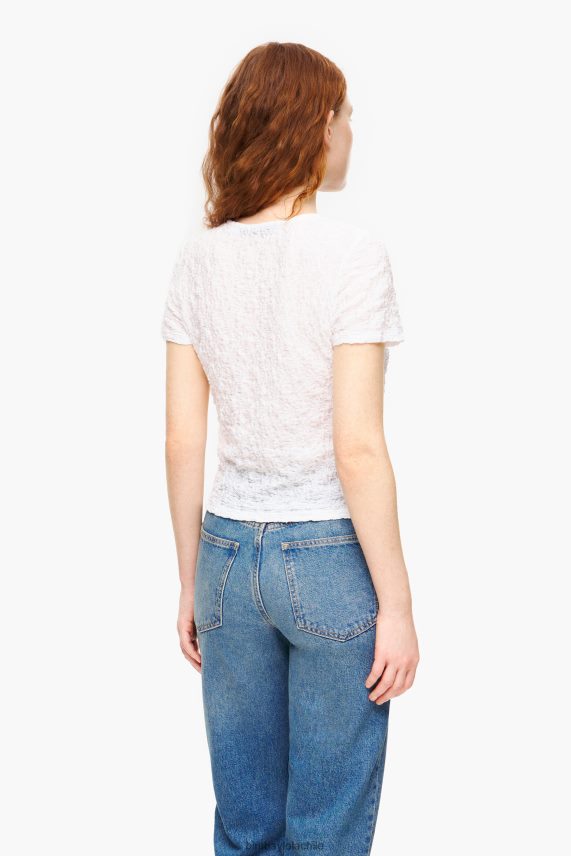 Bimba Y Lola camiseta fruncida texturizada PT6884267 ropa Marfil