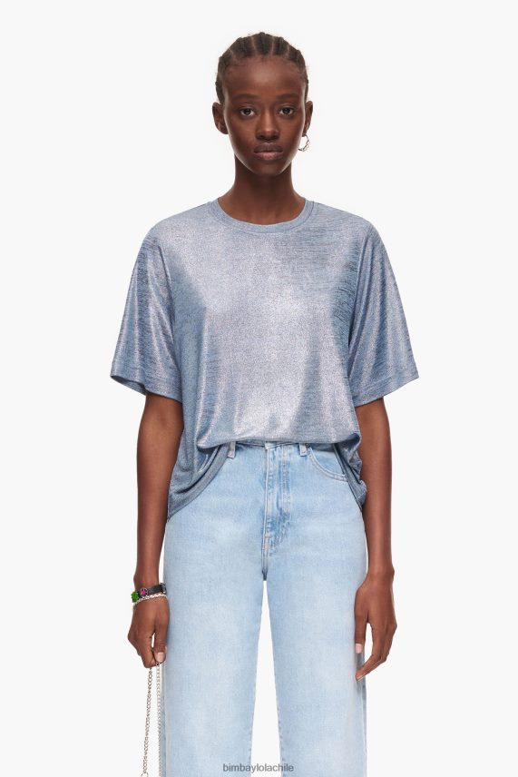 Bimba Y Lola camiseta metalizada PT6884306 ropa azul fluido