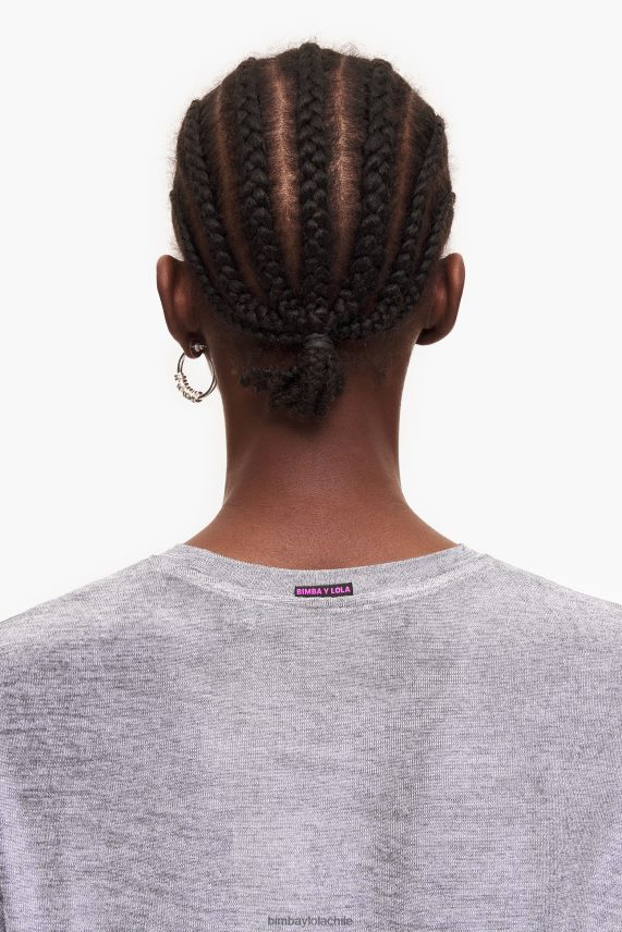 Bimba Y Lola camiseta metalizada PT6884307 ropa gris fluido