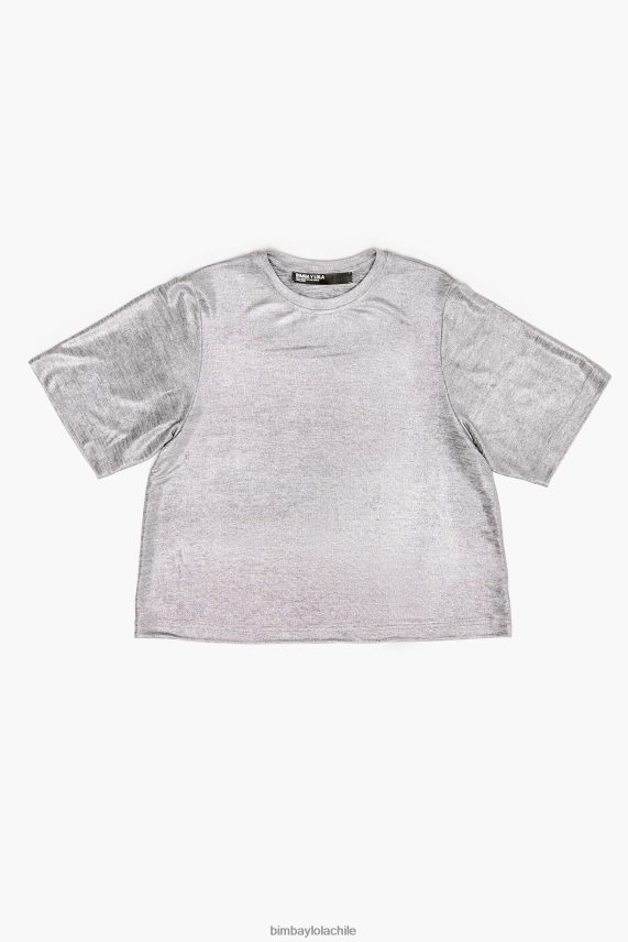 Bimba Y Lola camiseta metalizada PT6884307 ropa gris fluido