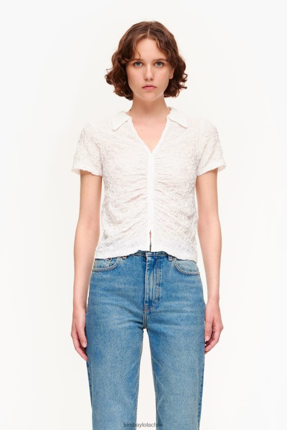 Bimba Y Lola camiseta texturizada con botones PT6884287 ropa Marfil