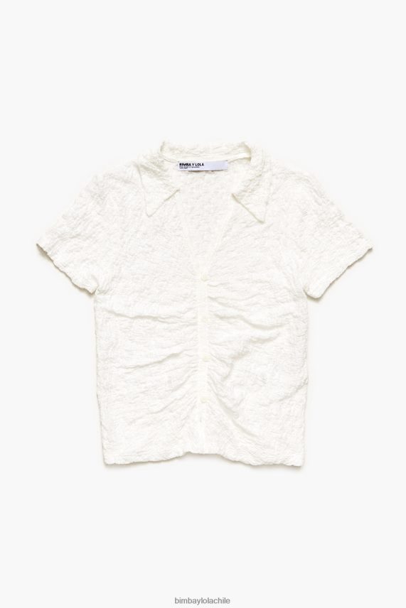 Bimba Y Lola camiseta texturizada con botones PT6884287 ropa Marfil
