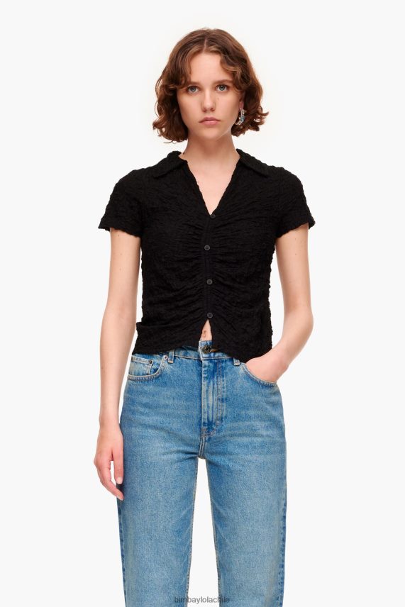 Bimba Y Lola camiseta texturizada con botones PT6884288 ropa negro