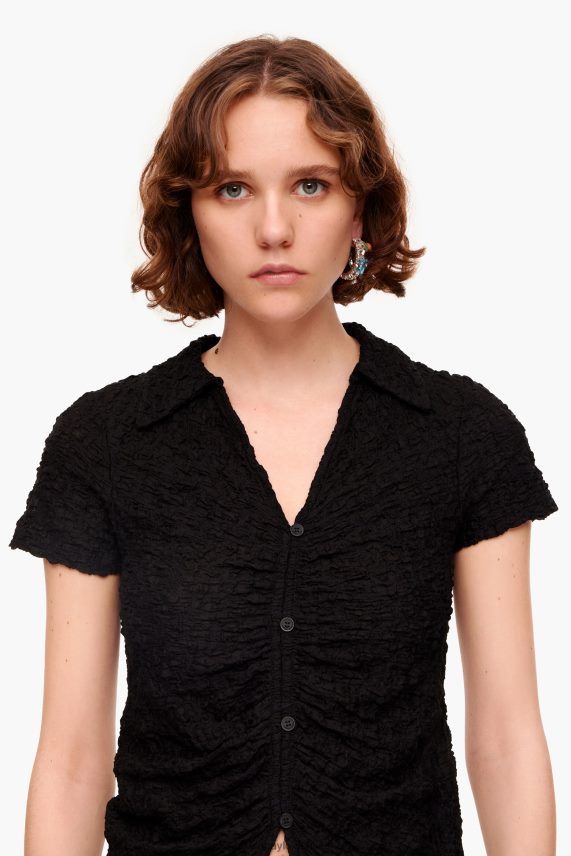 Bimba Y Lola camiseta texturizada con botones PT6884288 ropa negro