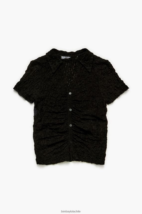 Bimba Y Lola camiseta texturizada con botones PT6884288 ropa negro