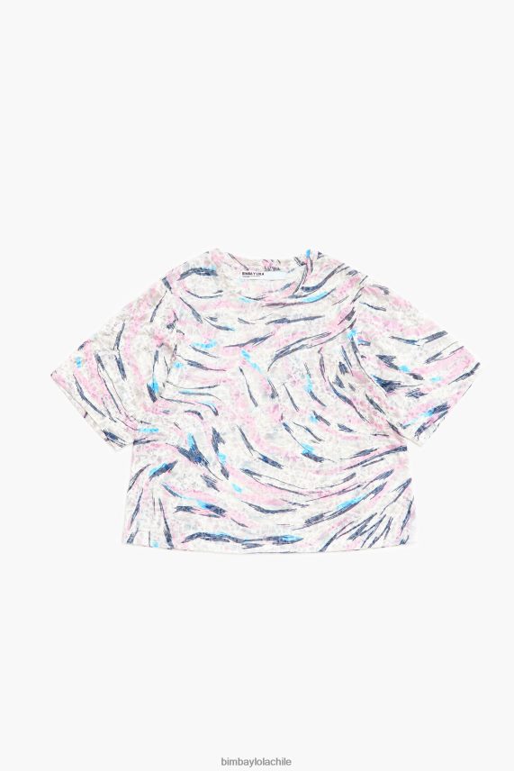 Bimba Y Lola playera boxy con estampado de alas de mariposa PT6884302 ropa blanco