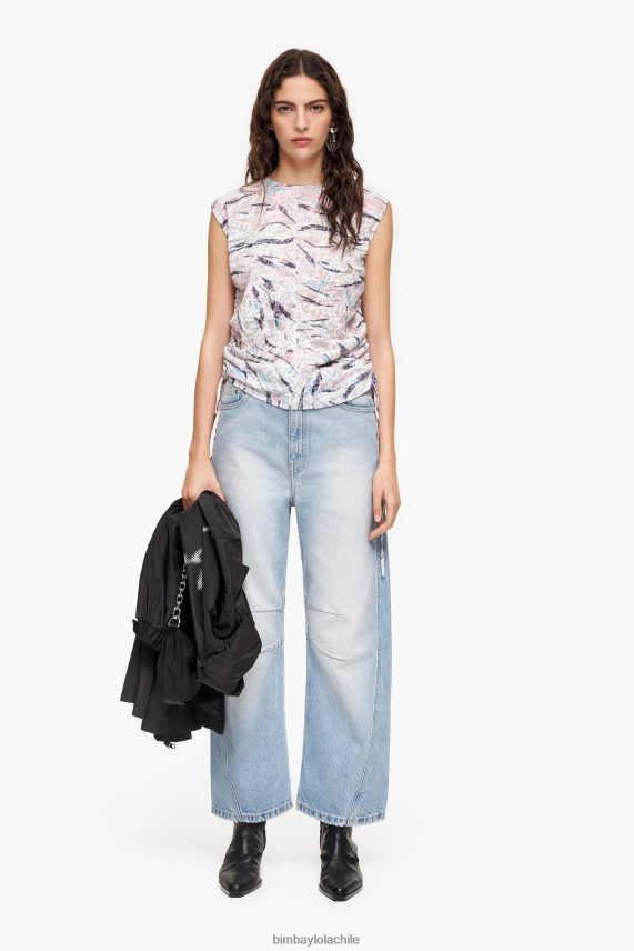 Bimba Y Lola playera con estampado de alas de mariposa PT6884303 ropa blanco