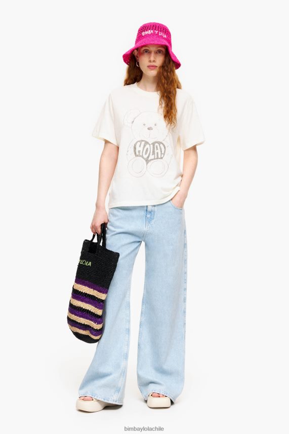 Bimba Y Lola playera con estampado de oso panda PT6884271 ropa crudo