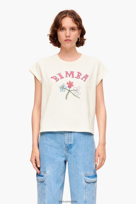 Bimba Y Lola playera con logo floral PT6884275 ropa crudo