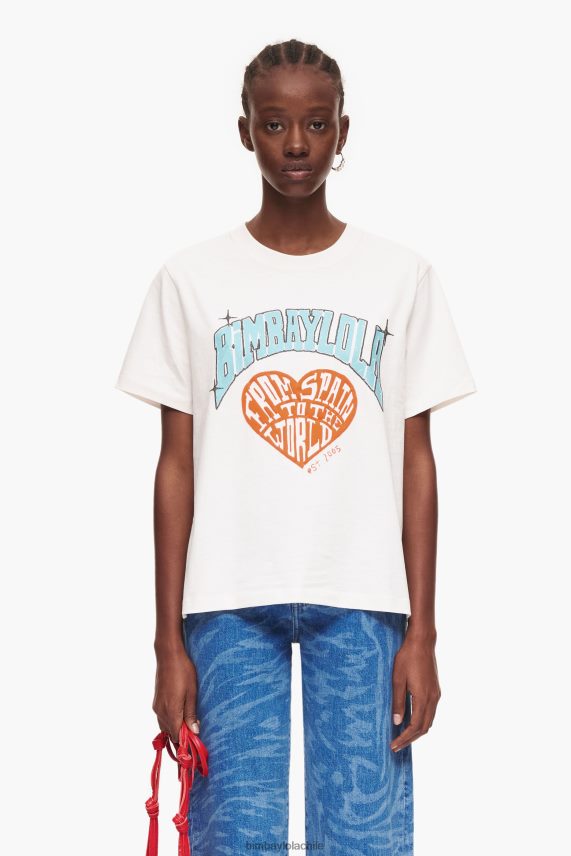 Bimba Y Lola playera con logo universitario PT6884277 ropa blanco