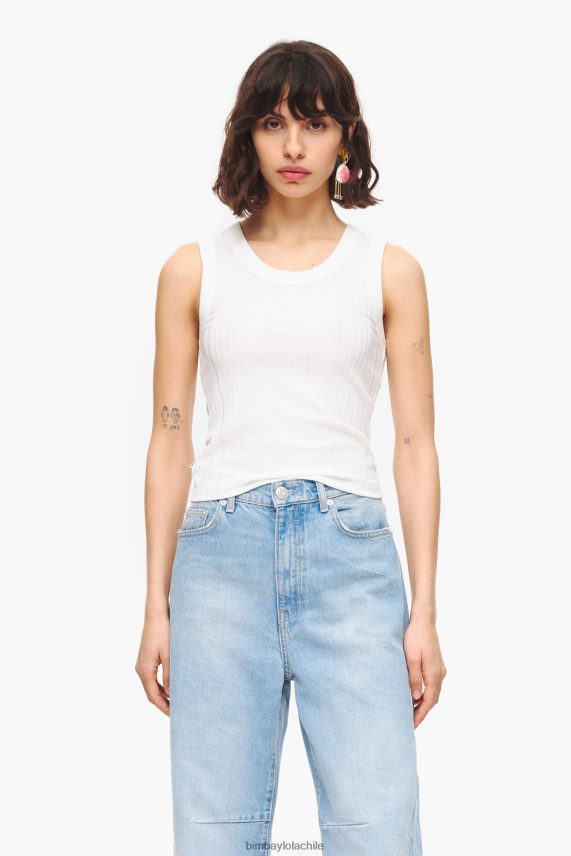 Bimba Y Lola parte superior ajustada PT6884249 ropa blanco