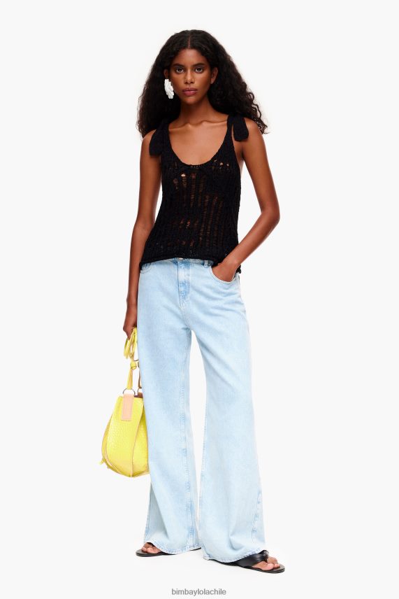 Bimba Y Lola parte superior de ganchillo PT6884264 ropa negro