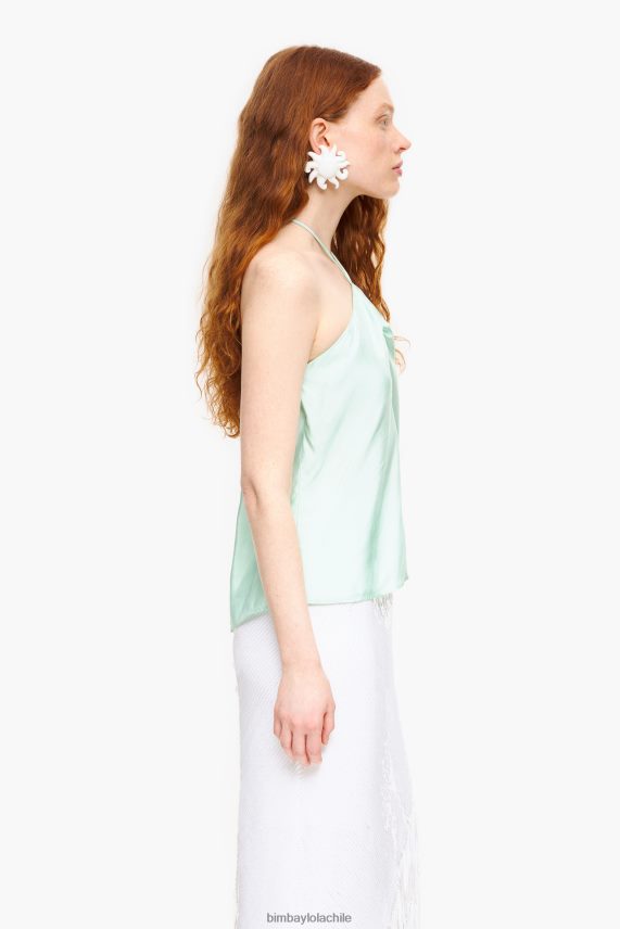 Bimba Y Lola parte superior fruncida PT6884331 ropa Menta verde