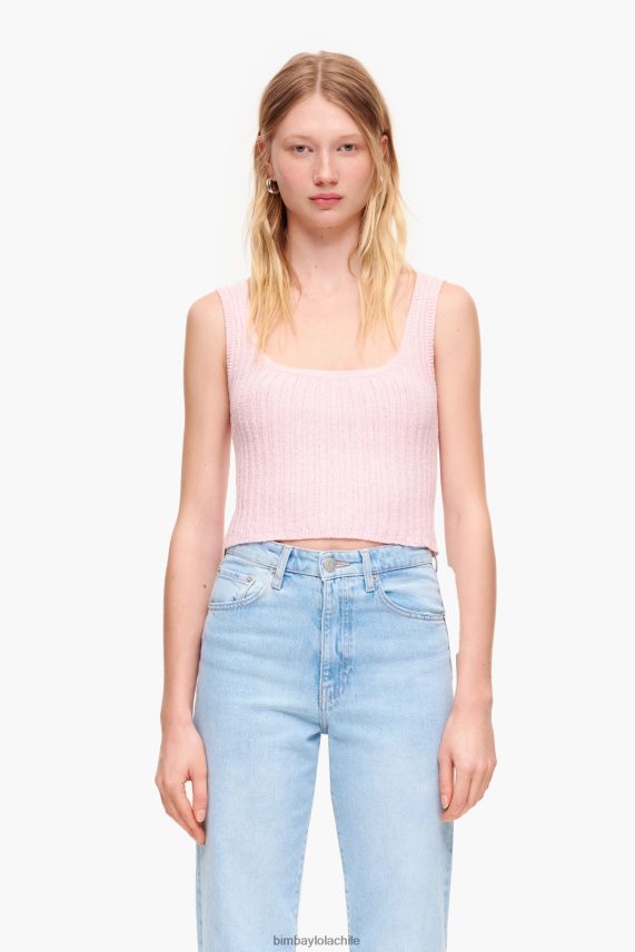 Bimba Y Lola top ajustado de canalé PT6884314 ropa rosa