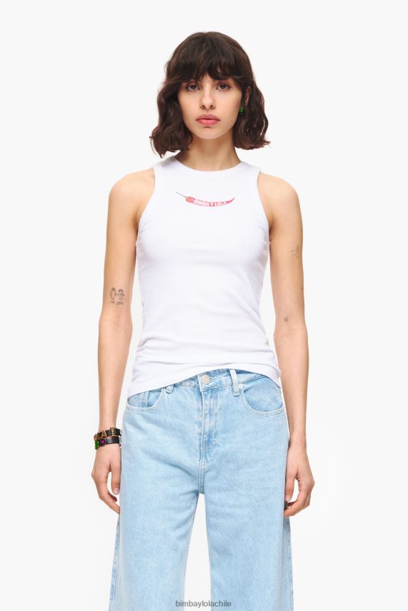 Bimba Y Lola top chili ajustado PT6884244 ropa blanco
