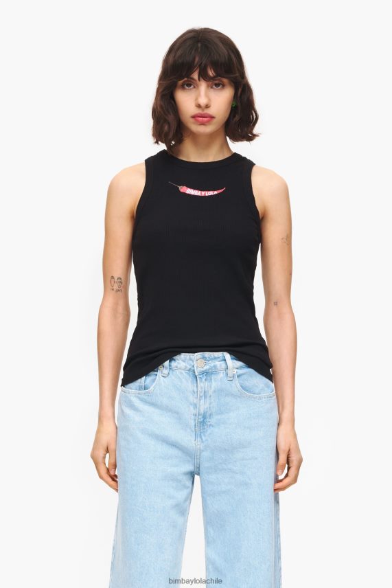 Bimba Y Lola top chili ajustado PT6884245 ropa negro
