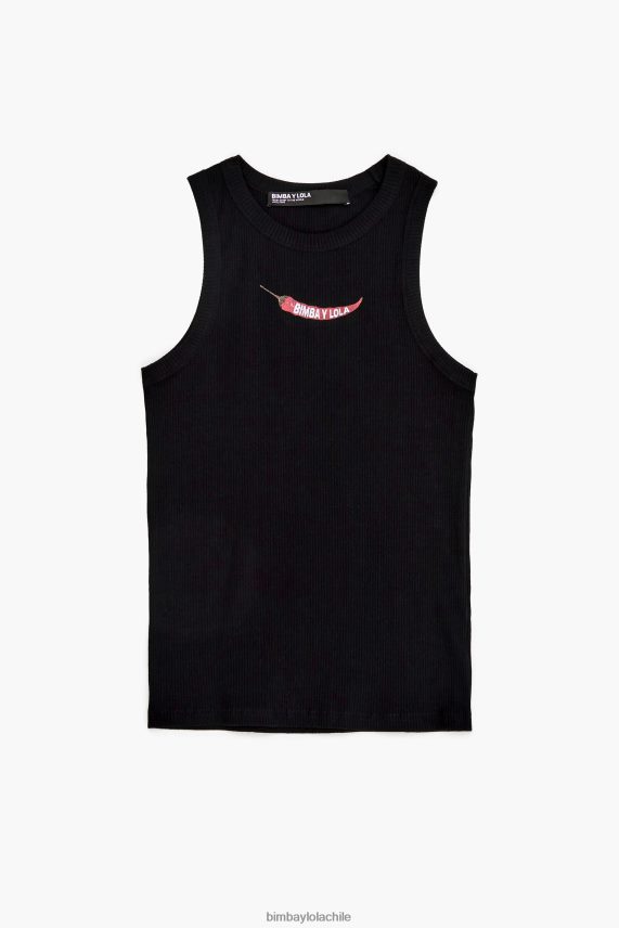 Bimba Y Lola top chili ajustado PT6884245 ropa negro