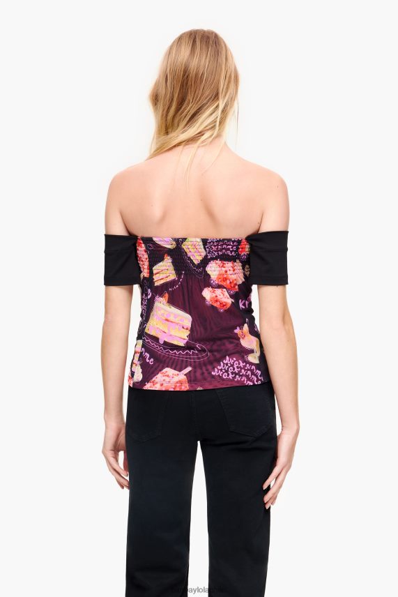 Bimba Y Lola top con estampado de foto de apodo PT6884342 ropa negro