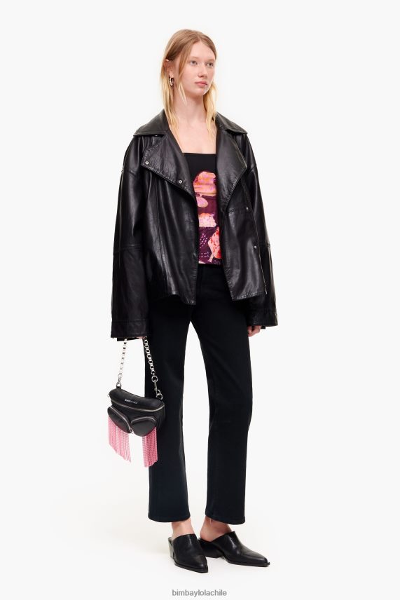 Bimba Y Lola top con estampado de foto de apodo PT6884342 ropa negro