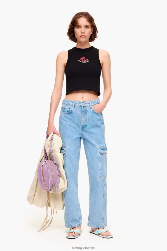 Bimba Y Lola top con logo de sandía PT6884272 ropa negro