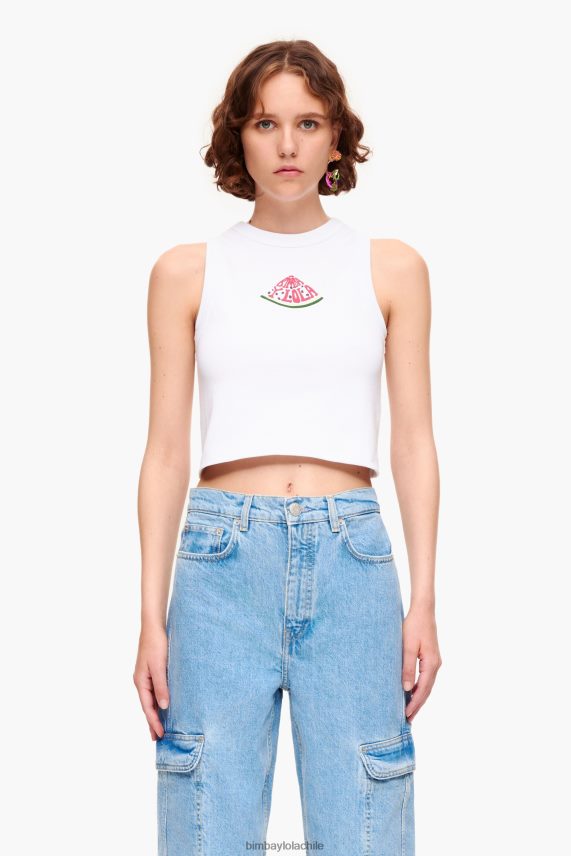 Bimba Y Lola top con logo de sandía PT6884273 ropa blanco