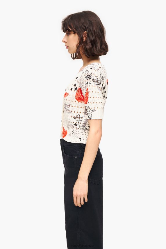 Bimba Y Lola cárdigan ajustado de tejido abierto con estampado de corazones PT6884371 ropa apodo