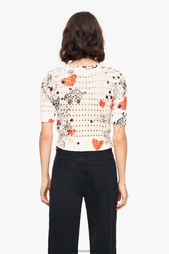 Bimba Y Lola cárdigan ajustado de tejido abierto con estampado de corazones PT6884371 ropa apodo