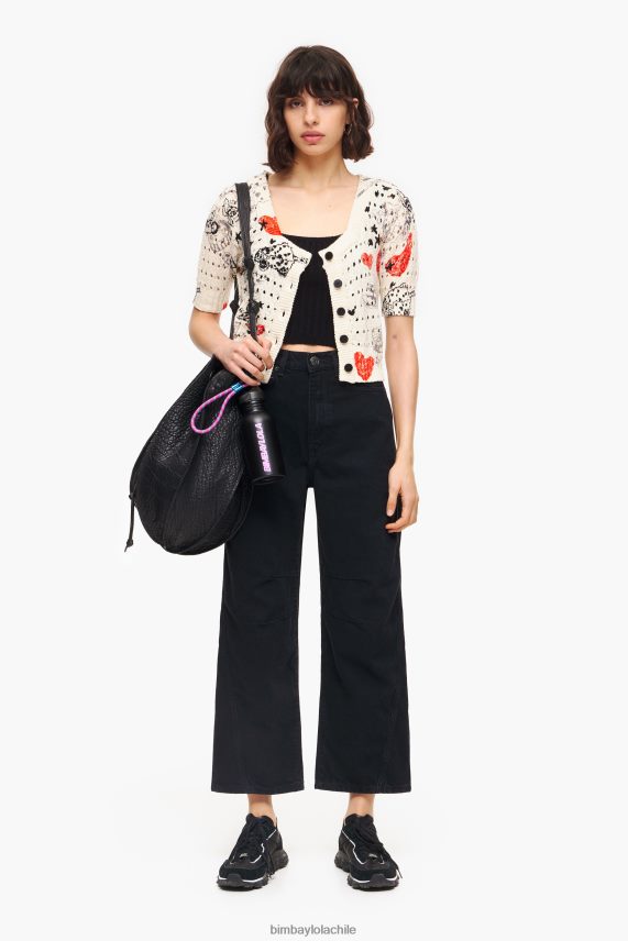 Bimba Y Lola cárdigan ajustado de tejido abierto con estampado de corazones PT6884371 ropa apodo