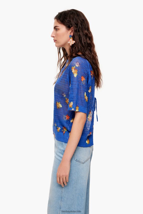 Bimba Y Lola jersey de lino con estampado de flores PT6884390 ropa azul