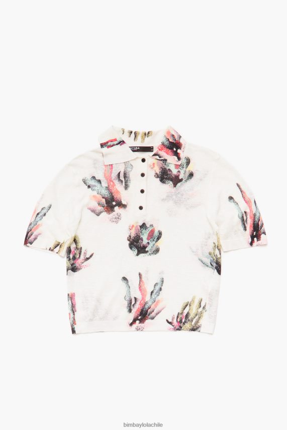 Bimba Y Lola playera tipo polo con estampado coral PT6884354 ropa Marfil