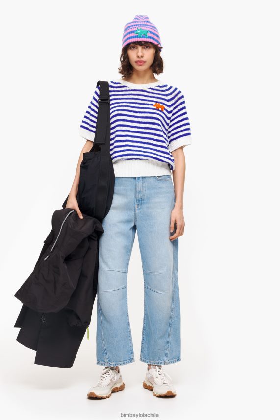 Bimba Y Lola suéter a rayas PT6884369 ropa azul y blanco